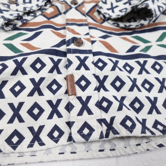 CHAPS Brushed Cotton Moose Shirt Men's Large Thick Chamois Collared Button Up - Picture 8 of 12